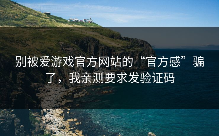 别被爱游戏官方网站的“官方感”骗了，我亲测要求发验证码
