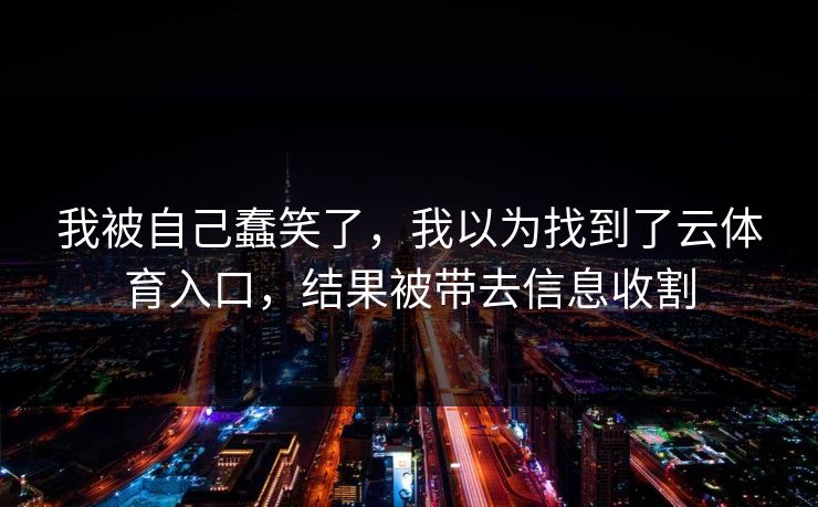 我被自己蠢笑了，我以为找到了云体育入口，结果被带去信息收割
